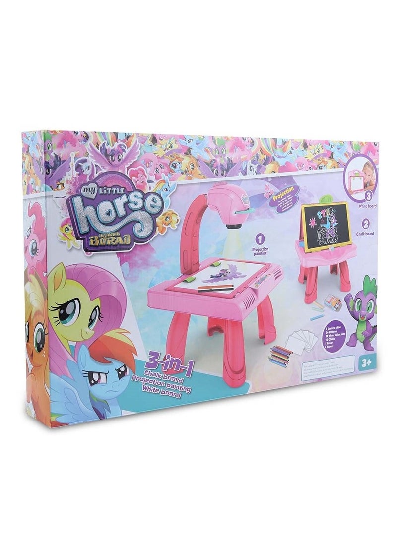 My Little Horse 3 in 1 Projector with Chalk/White Board - 03 - Image 1