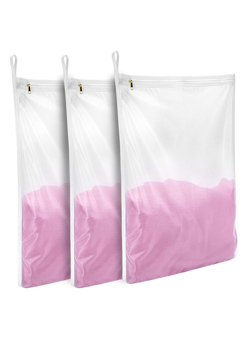 Zikra 3 Pcs Delicates Laundry Bags Fine Mesh Wash Bag Mesh Laundry Bags Travel Storage Organize Bag Clothing Washing Bags for Lingerie Underwear Bra Silk Socks with Hanging Loop - Image 1