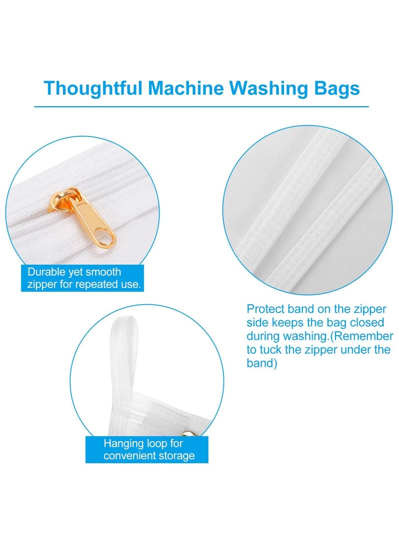 Zikra 3 Pcs Delicates Laundry Bags Fine Mesh Wash Bag Mesh Laundry Bags Travel Storage Organize Bag Clothing Washing Bags for Lingerie Underwear Bra Silk Socks with Hanging Loop - Image 4
