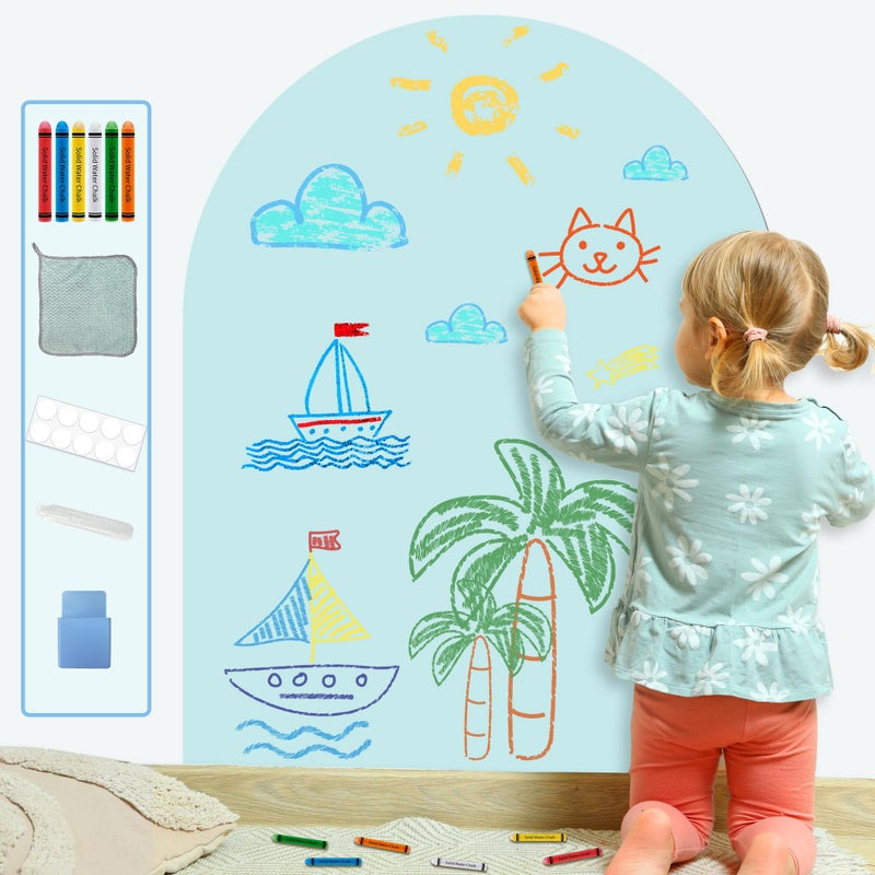 Easma Magnet Wall for Kids Magnetic Wall Decal Arch for Nursery Self Adhesive Magnetic Chalkboard Walls Sticker for Toddler Magnets Contact Paper Peel and Stick for Playroom Classroom Home Decor 31.5"x39.4" - Image 1