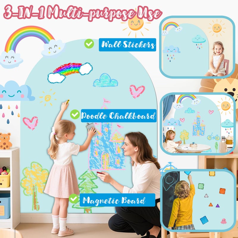 Easma Magnet Wall for Kids Magnetic Wall Decal Arch for Nursery Self Adhesive Magnetic Chalkboard Walls Sticker for Toddler Magnets Contact Paper Peel and Stick for Playroom Classroom Home Decor 31.5"x39.4" - Image 3