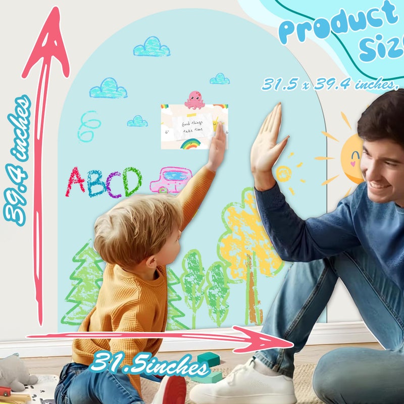 Easma Magnet Wall for Kids Magnetic Wall Decal Arch for Nursery Self Adhesive Magnetic Chalkboard Walls Sticker for Toddler Magnets Contact Paper Peel and Stick for Playroom Classroom Home Decor 31.5"x39.4" - Image 4