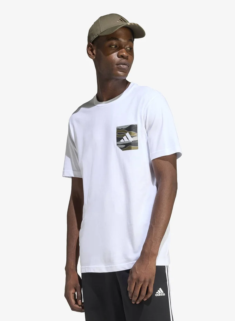 Adidas Camo Woven Pocket Graphic T-Shirt
