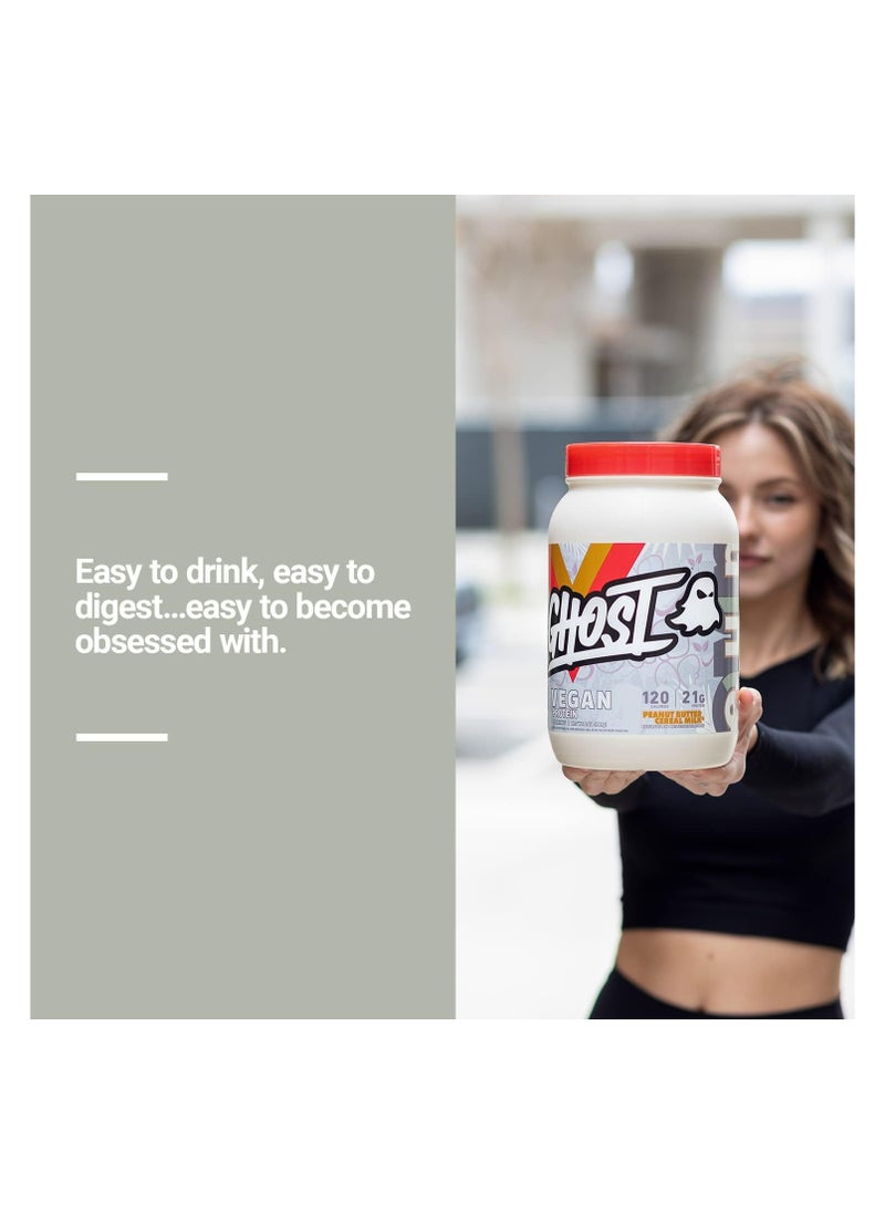 Ghost - GHOST Vegan Protein Powder, Chocolate Cereal Milk - 2lb, 20g of Protein - Plant-Based Pea & Organic Pumpkin Protein - ­Post Workout & Nutrition Shakes, Smoothies, & Baking - Soy & Gluten-Free - Image 1