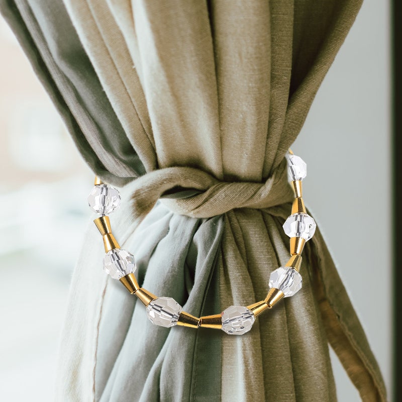 2pcs Crystal Curtain Wedding Curtain Belt Crystal Tie Back Decoration - Image 4