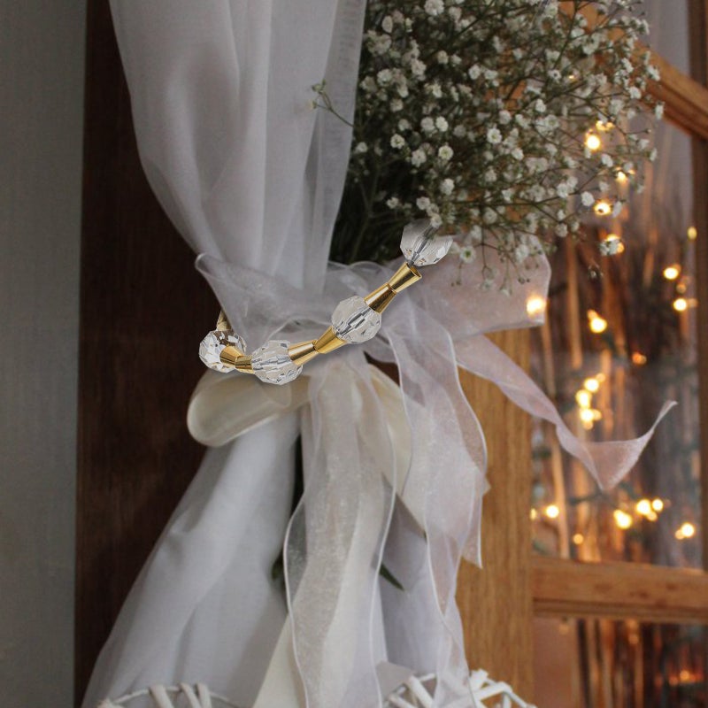 2pcs Crystal Curtain Wedding Curtain Belt Crystal Tie Back Decoration - Image 3