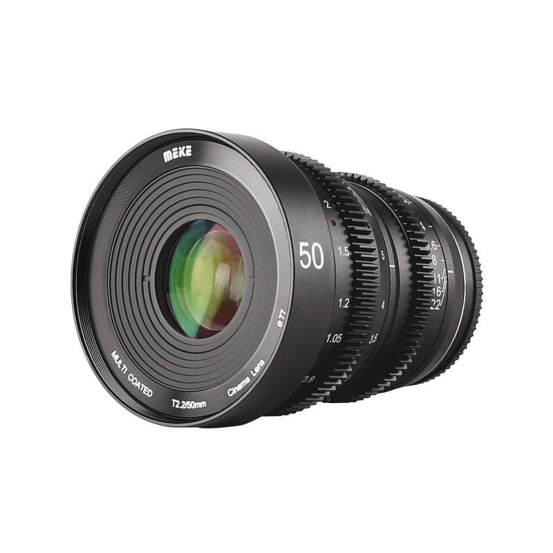 MEKE 50mm T22 Large Aperture Manual Focus 4K Cine Lens for Micro Four Thirds Mount Compatible with Olympus Panasonic Lumix Cameras and BMPCC 4K Zcam E2