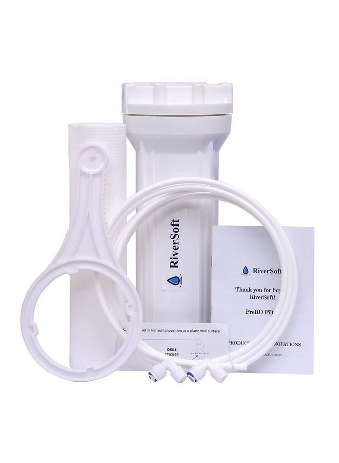 RiverSoft PreRO-6 RO prefilter housing Assembly with inbuilt mounting clamp | Compatible with All RO Water Purifier (1/4 inch / 6 mm Connection, White, PP) - Image 1