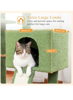 Alissa 104 cm Cactus Cat Tower with Sisal Covered Scratching Post and Cozy Condo for Indoor Cats Cat Climbing Stand with Plush Perch & Soft Hammock for Multi Level Cat Play House 41"  - Image 5