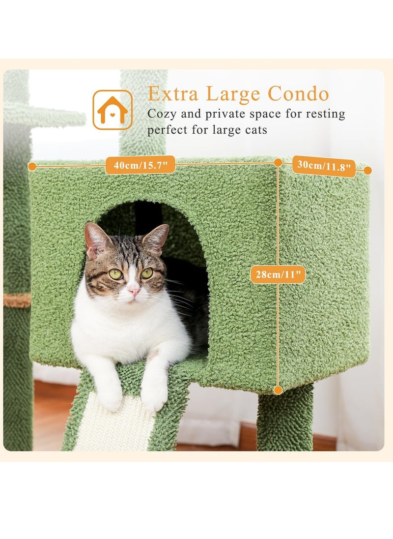 Alissa - 104 cm Cactus Cat Tower with Sisal Covered Scratching Post and Cozy Condo for Indoor Cats Cat Climbing Stand with Plush Perch & Soft Hammock for Multi Level Cat Play House 41" - Image 1
