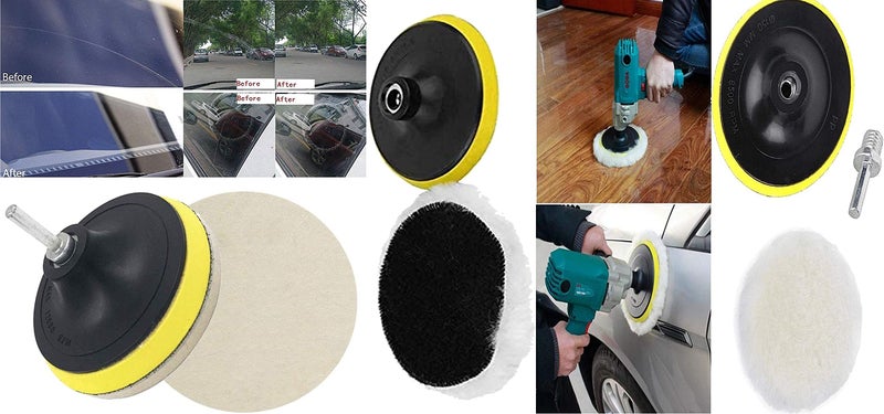 DIY Crafts With 5x Desnsity Felt Pads, 3"inch Kit, 12 Pcs Gross Polishing Buffing Pad Kit Polisher Universal Adapter Car Polish Sponge Wheel Wash Cleanin (With 5x Desnsity Felt Pads, 3"inch Kit) - Image 4