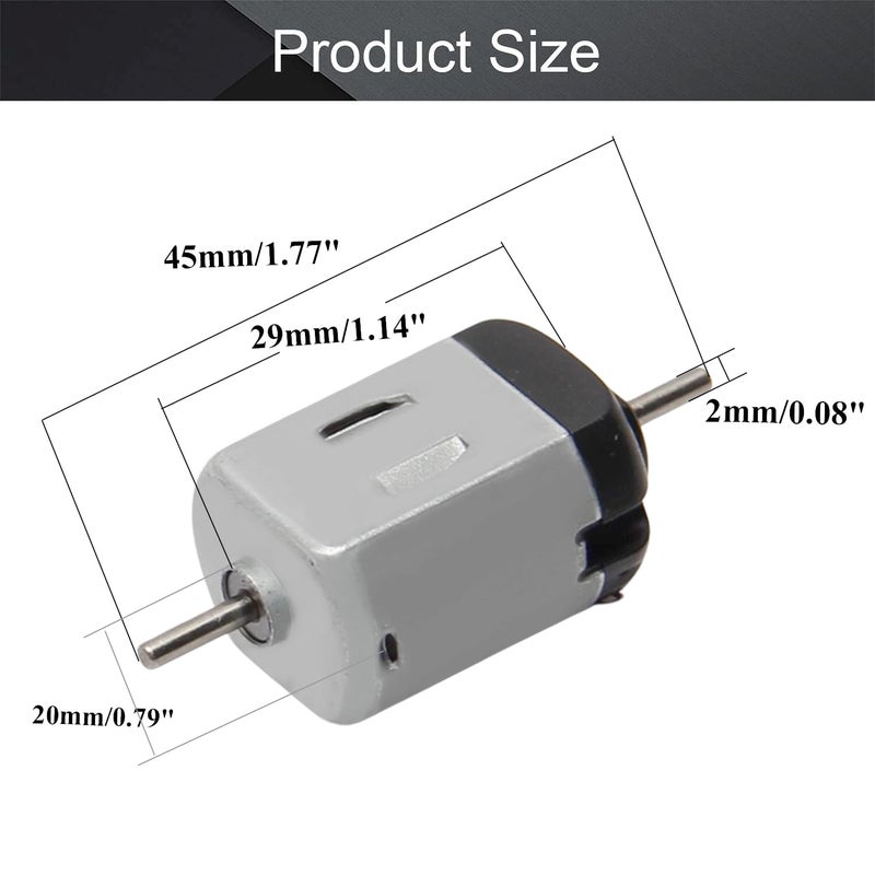 Fielect 5Pcs DC Motor 3V 11000RPM Micro Motor Mini Motor Electric Motor Round Shaft for RC Boat DIY Airplane Toys Model DIY Hobby, 130 Model - Image 2