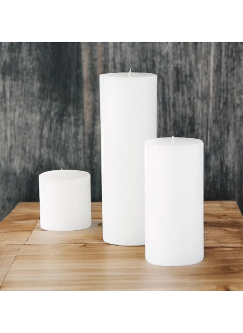 SIHIYA LIFE Set of 3 White Pillar Candles - 3x3, 3x6, 3x9 | Unscented & Dripless Candles for Decor, Events, Restaurants | Natural Wax with Cotton Wicks | 140+hrs Burn Time  - Image 5