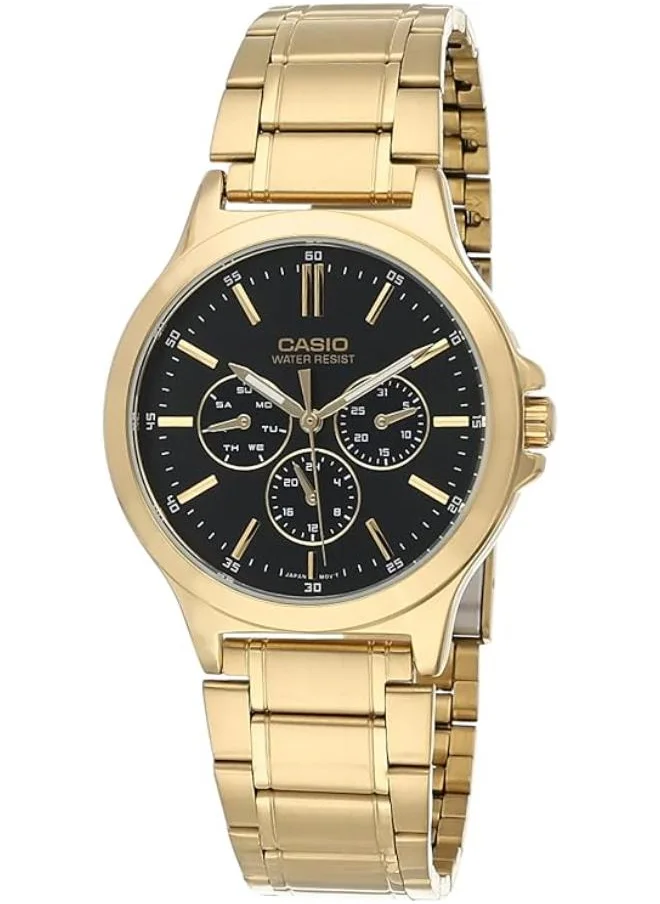 كاسيو Men's Analog Display Watch With Gold Stainless Steel Strap - MTP-V300G-1A