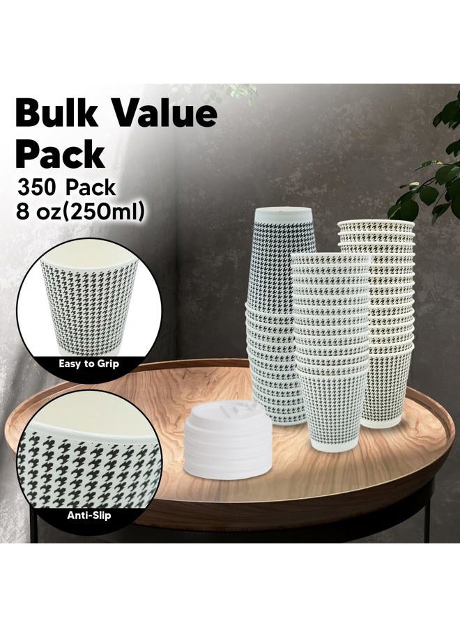 TOPtoper 350 Pack 8 oz Disposable Coffee Cups with Lids, Double Wall Insulated Corrugated Paper Hot Cups Bulk to Go Disposable Cups for Hot Beverage or Cold Drinks Ideal for Cafes - Image 3