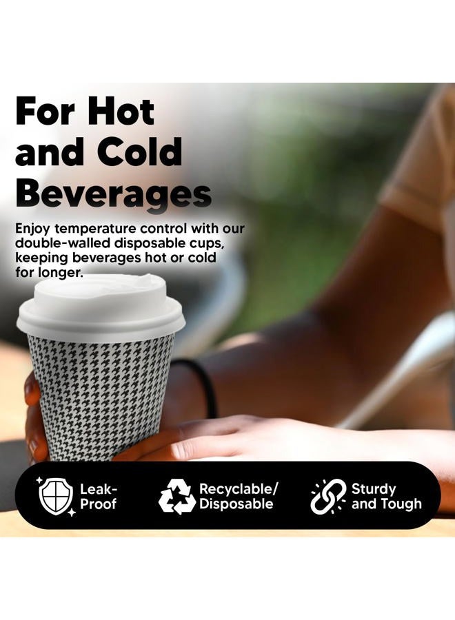 TOPtoper 350 Pack 8 oz Disposable Coffee Cups with Lids, Double Wall Insulated Corrugated Paper Hot Cups Bulk to Go Disposable Cups for Hot Beverage or Cold Drinks Ideal for Cafes - Image 5
