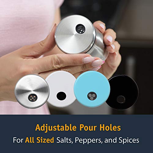 CHEFVANTAGE Salt and Pepper Shakers Set with Adjustable Pour Holes by CHEFVANTAGE - White - Image 5