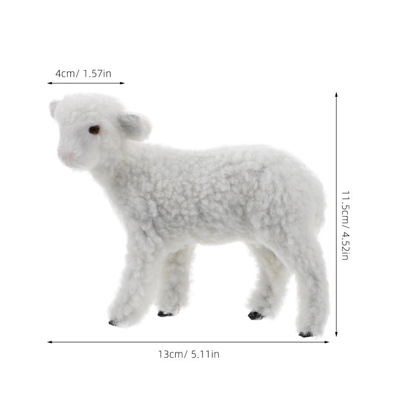 Small Animal Figurine Animal Modeling Decor Plush Sheep Decor Sheep Model Decoration Animal Figure Animal Statue Garden Decor Prop - Image 2