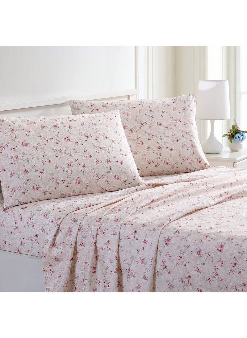 Modern Threads Modern Threads Silky Soft Microfiber and Wrinkle Free Sheets  Luxurious Microfiber Bed Sheets Includes Flat Sheet Fitted Sheet with Deep Pockets  Pillowcases Kashmir Rose Queen 