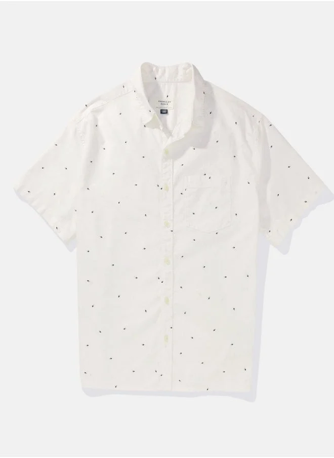 American Eagle AE Printed Button-Up Poolside Shirt