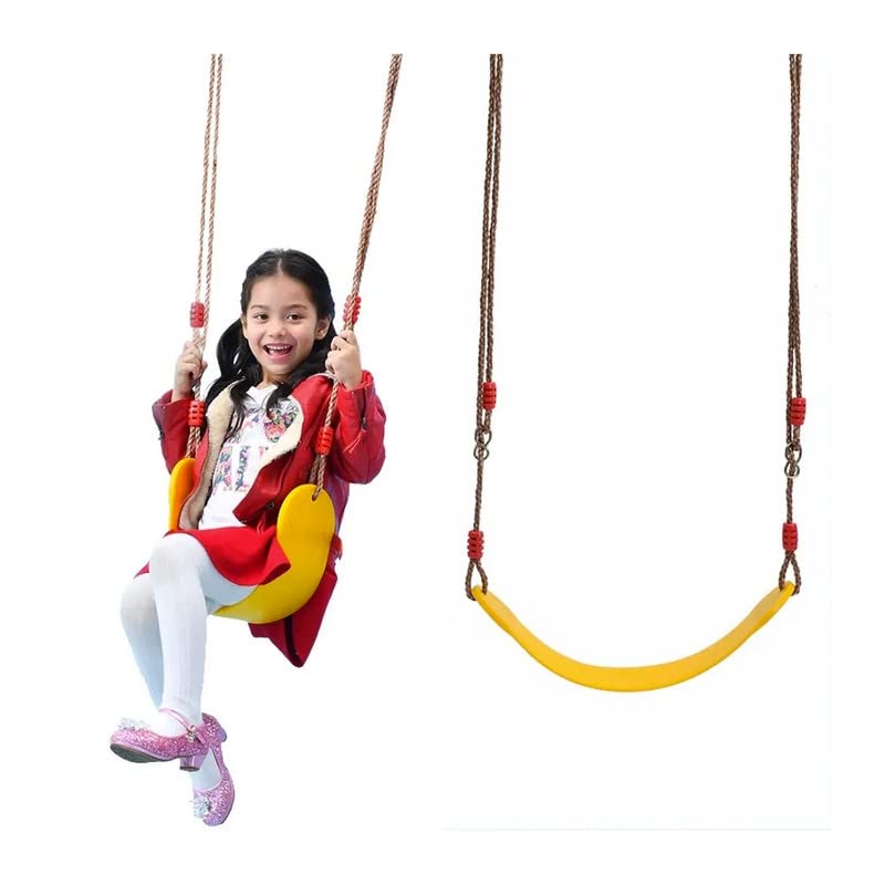 Shopster Replacement Flexible Swing Seat for Kids & Adults - 27 Inches Long Wraparound Outdoor Swing, Non-Slip EVA Material, Non-Toxic, Ideal for Garden Fun - Yellow - Image 3