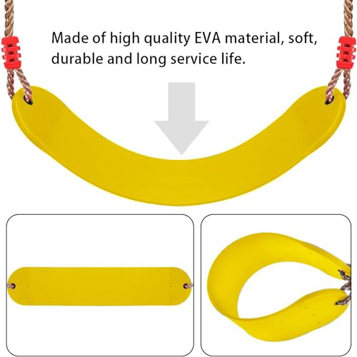 Shopster Replacement Flexible Swing Seat for Kids & Adults - 27 Inches Long Wraparound Outdoor Swing, Non-Slip EVA Material, Non-Toxic, Ideal for Garden Fun - Yellow - Image 4