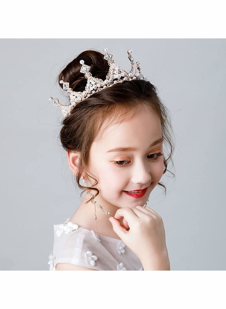 Crystal Princess Crown for Girl Women Ladies, Queen Tiaras with Rhinestone, Gold Birthday Tiaras Headpieces Accessories for Girls Wedding Prom Costume Party, Elegant Crown Lady Girl Bride Wedding Prom - Image 5