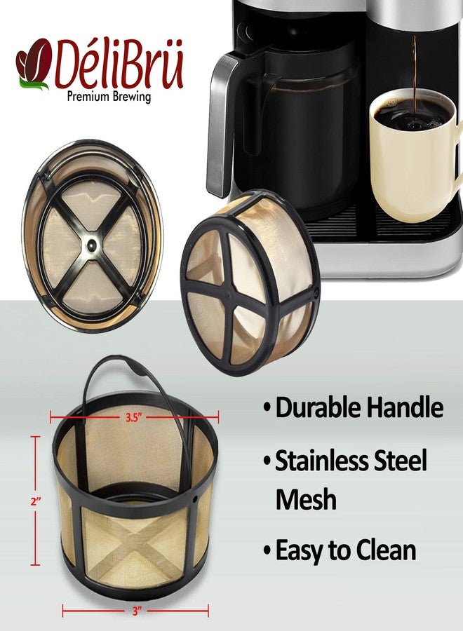 Delibru Reusable Keurig K-Duo Coffee Filter - 8-12 Cups Gold Tone Mesh Permanent Coffee Filter for Keurig Duo Coffee Makers - Image 3