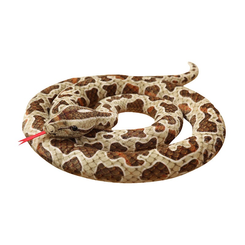 Clobeau 78 Inch Brown Snake Stuffed Animal Lifelike Plush Snake Toy Soft Stuffed Snakes Plush for Valentines Halloween Birthday Present Party Prank Prop Stuff Reptile Animal Snakes Toys for Kids - Image 2