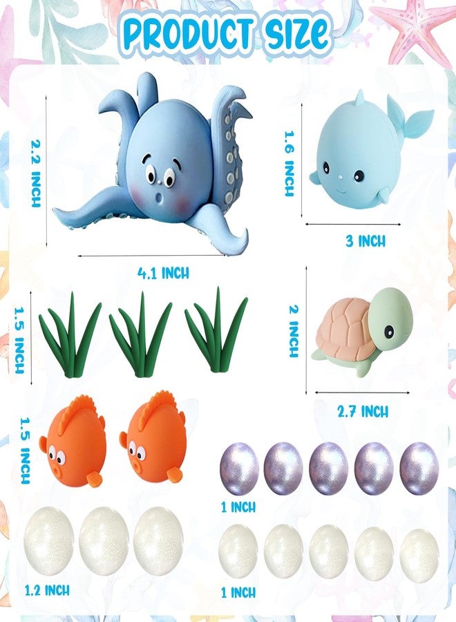 RASSLISA Under the Sea Cake Toppers Ocean Animals Cake Decorations with Balls for Under The Sea Theme Birthday Party Baby Shower Mermaid Party Supplies - Image 2