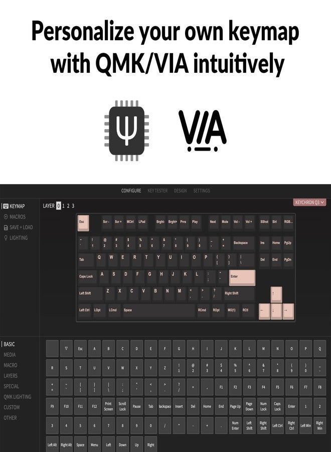 Keychron Q3 RGB Tenkeyless Layout 87-Key QMK/VIA Programmable Macro Hot-swappable Wired Custom Mechanical Keyboard with Gateron G Pro Red Switch Double Gasket Compatible with Mac Windows Linux(Blue) - Image 2