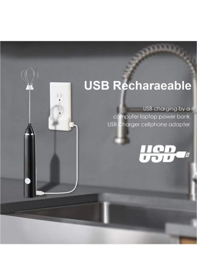 ماكينة كهربائية لصنع رغوة الحليب 2 في 1 أسود - Image 5