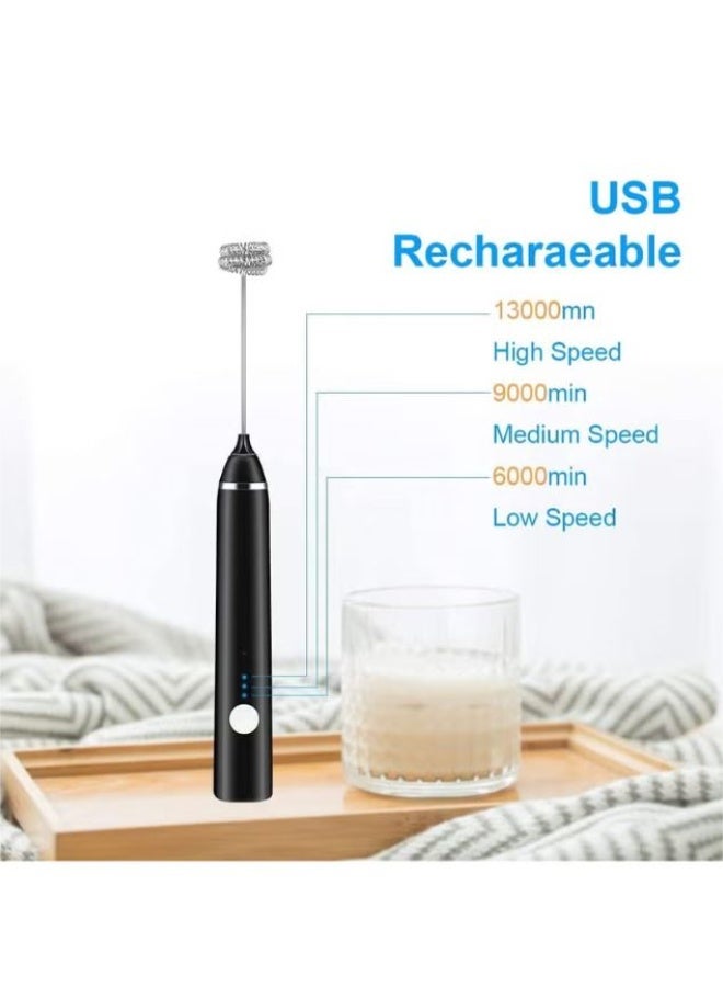 ماكينة كهربائية لصنع رغوة الحليب 2 في 1 أسود - Image 4