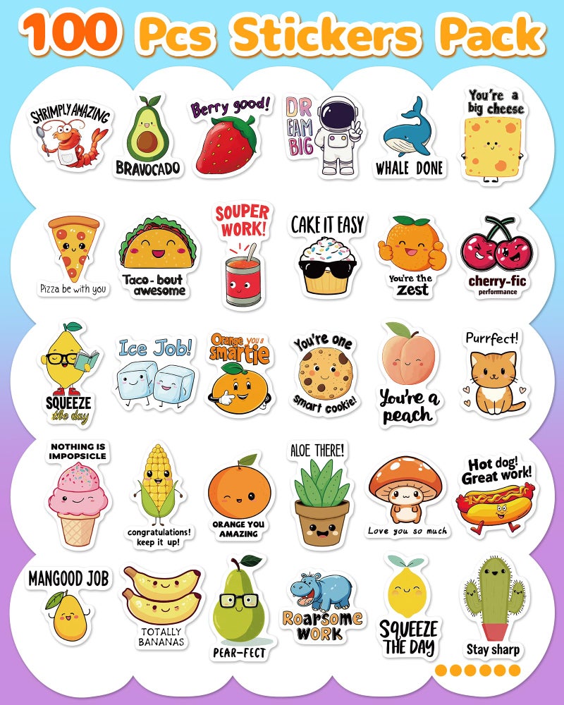 pcnearty 100 Pcs Cute Stickers for Kids, Water Bottle Stickers for Kids Waterproof, Vinyl Laptop Kid Sticker Pack, Kid Classroom Prizes for Elementary Students - No Repetition - Image 5