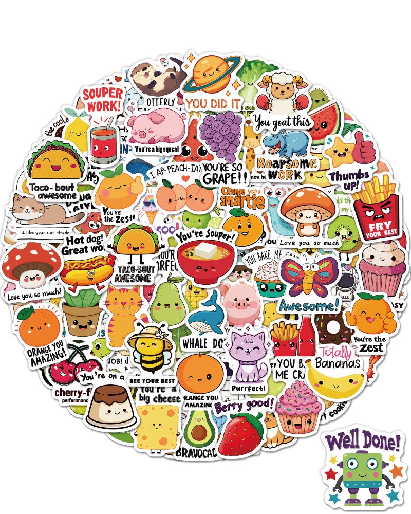 pcnearty 100 Pcs Cute Stickers for Kids, Water Bottle Stickers for Kids Waterproof, Vinyl Laptop Kid Sticker Pack, Kid Classroom Prizes for Elementary Students - No Repetition - Image 1