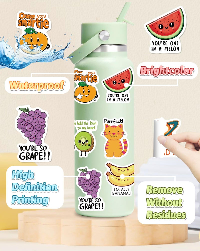 pcnearty 100 Pcs Cute Stickers for Kids, Water Bottle Stickers for Kids Waterproof, Vinyl Laptop Kid Sticker Pack, Kid Classroom Prizes for Elementary Students - No Repetition - Image 4