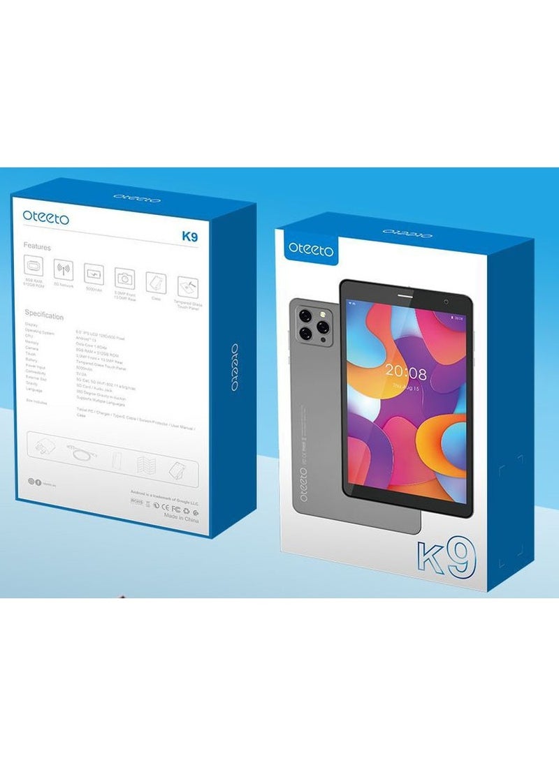Oteeto - Oteeto K9 5G Android Tablet With 8.0 Inch Display 8GB RAM 512 GB ROM and 5000 mAh Battery Blue - Image 1