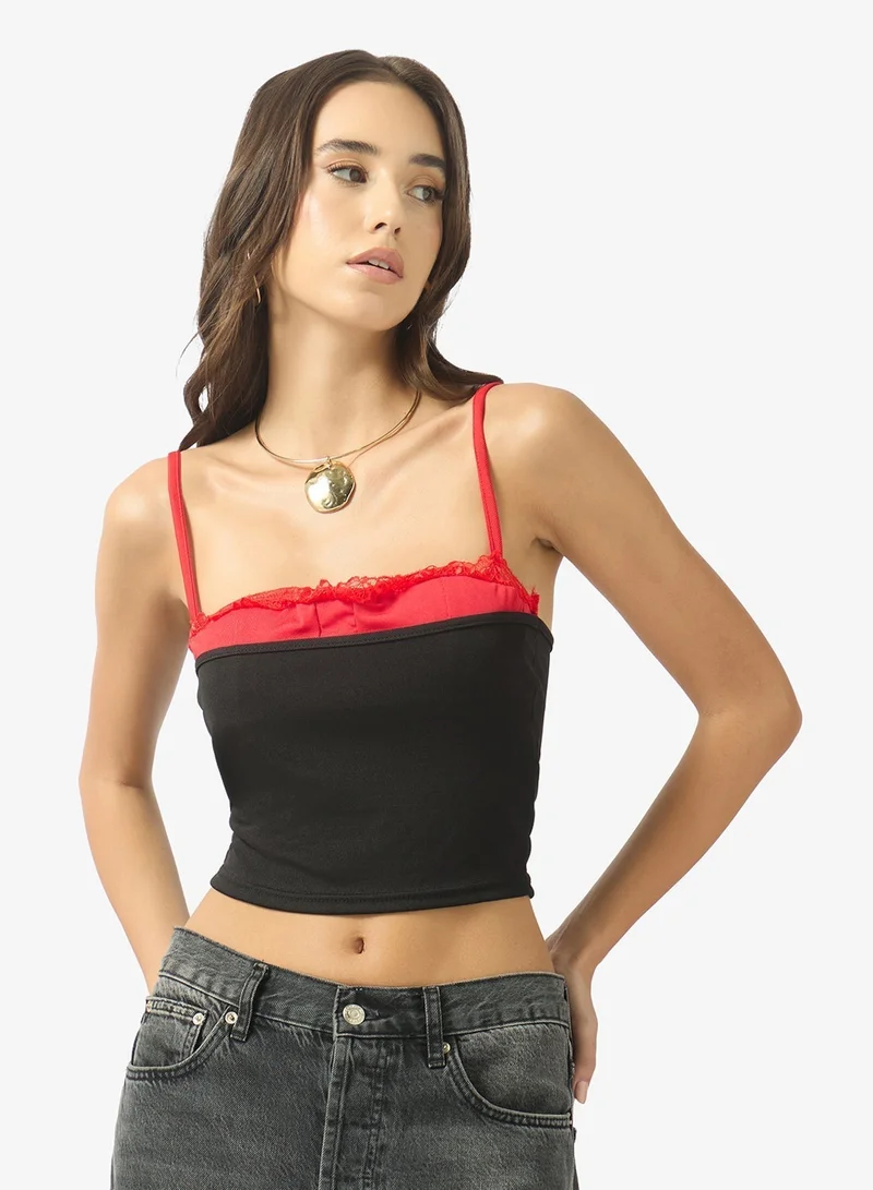 Ginger Lace Detail Cami Tank Top