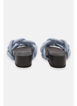 GLAMOROUS Women Plaited Slip On Sandals, Blue  - Image 3