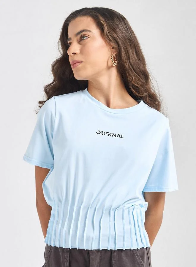 Splash FAV Printed T-shirt with Pintuck Detail