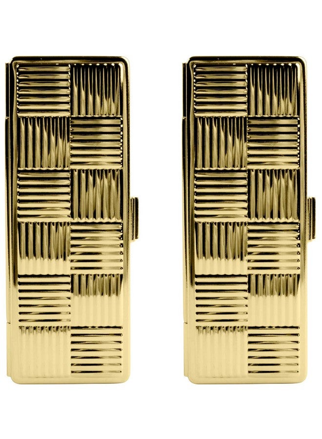 ستيفاني إمبورتس مجموعة من علبتي أحمر شفاه مستطيلتين عتيقتين من ستيفاني إمبورتس مع مرآة زجاجية (مربعات ذهبية) - Image 2