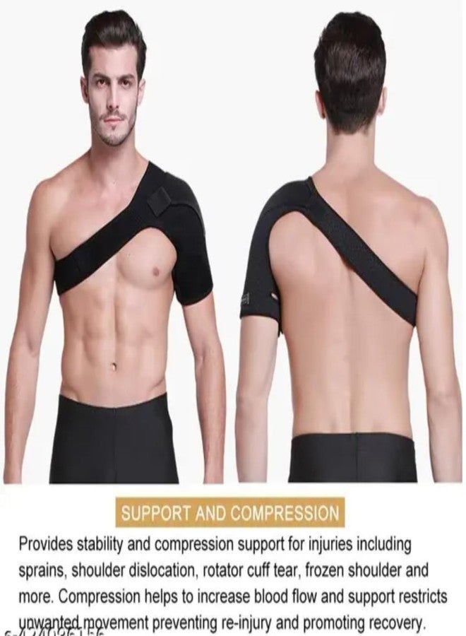 Jarvis Shoulder Support Brace With Adjustable Stretch Strap Belt For Men & Women, Rotator cuff brace for shoulder pain relief, dislocated, frozen, mouse shoulder pain relief (Universal) - Image 4