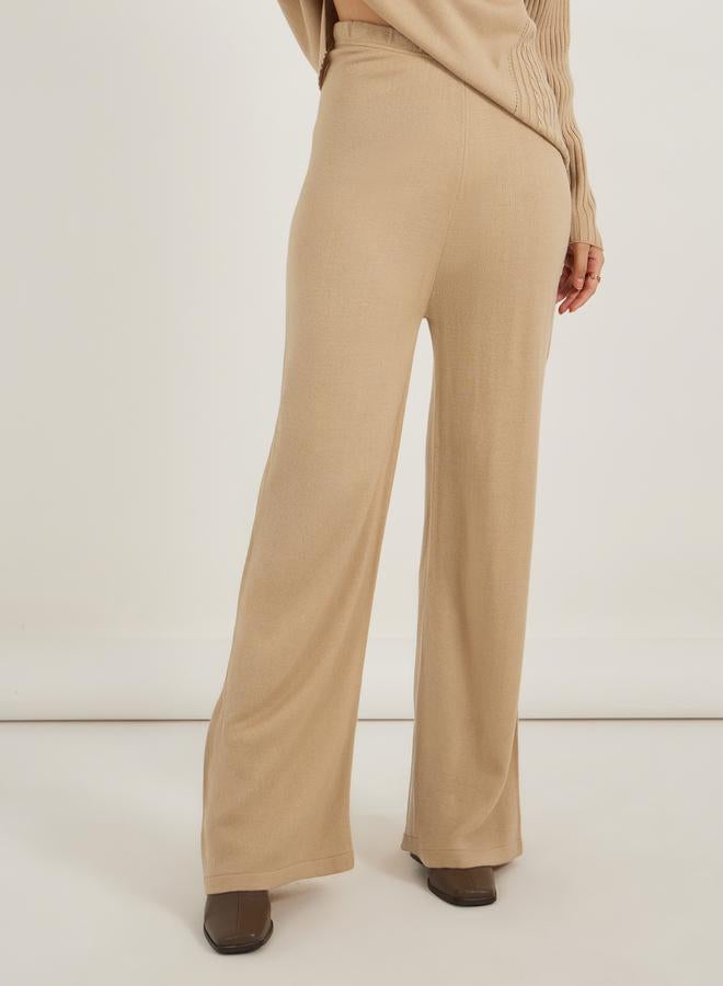 Styli Cable Knit Panelled Sweater and Wide Leg Pants Co-Ords  - Image 4