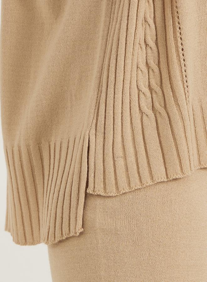 Styli Cable Knit Panelled Sweater and Wide Leg Pants Co-Ords  - Image 3