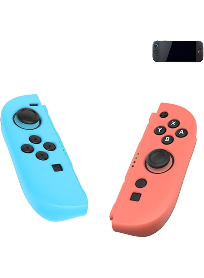 جراب سيليكون لجهاز تحكم Joy Con Switch 2 (برتقالي أزرق) - Image 1