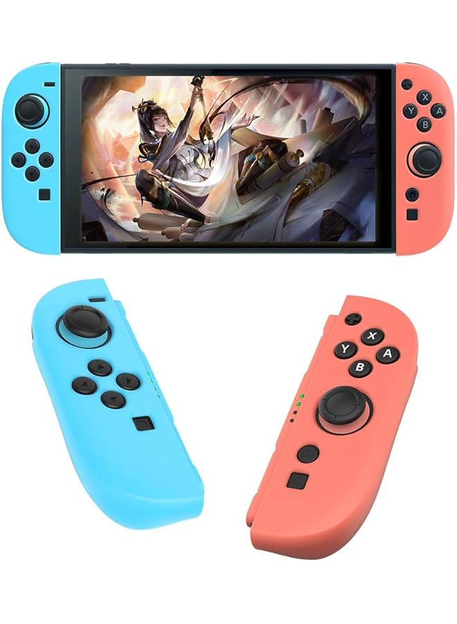 جراب سيليكون لجهاز تحكم Joy Con Switch 2 (برتقالي أزرق) - Image 2