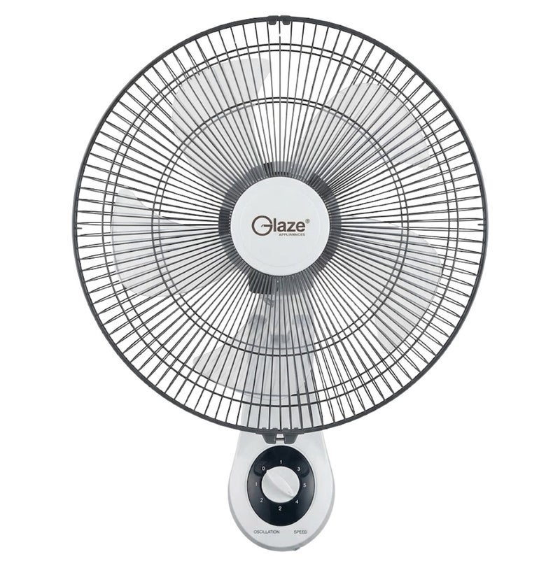 جليز مروحة حائط مقاس 16 بوصة بـ 5 شفرات، 3 سرعات للتحكم، خاصية التذبذب الواسع، تدفق هواء قوي، مروحة كهربائية تُثبت على الحائط مع إمكانية تعديل زاوية الميل، مثالية لتبريد المنزل والمكتب، مع ضمان لمدة سنتين - Image 1