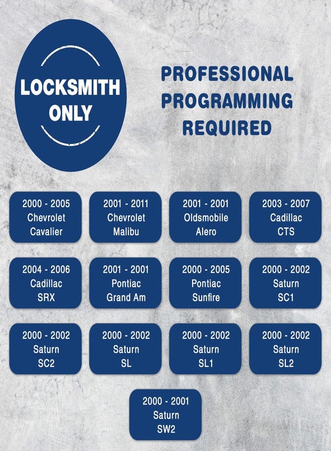 كي ليس اوبشن مفتاح بديل من KeylessOption لسيارات شيفروليه كافاليير، كاديلاك، أولدزموبيل، بونتياك جراند آم، وساتورن موديلات 2000-2007، جهاز تحكم عن بعد بأربعة أزرار L2C0005T، يتطلب فني مفاتيح. - Image 3