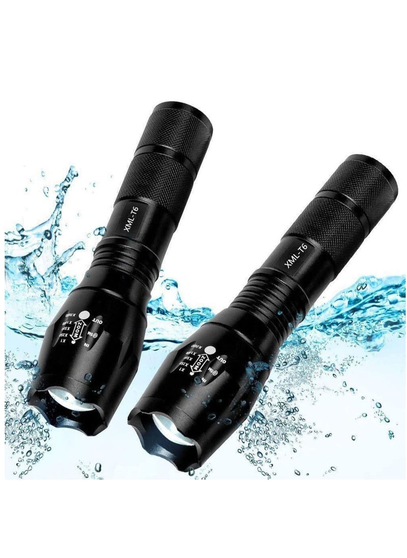 Y&D - Flashlight Torch Grade 5 Modes XML T6 3000 Lumens Led Waterproof Handheld for Camping Biking Hiking Outdoor Home Emergency 2 Pack - Image 1
