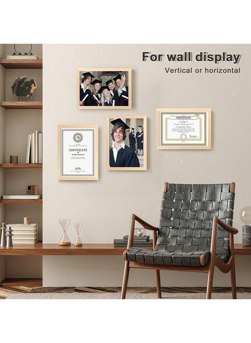 FASHION HOME 4 Packs A4 Display Picture Wall Hanging Photo Certificate Wooden Frame  - Image 3